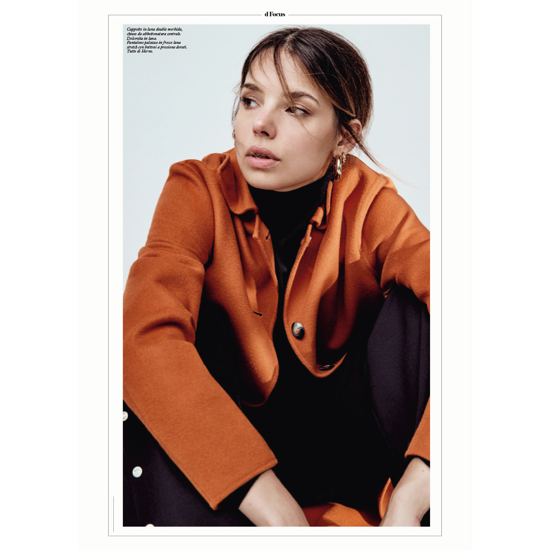 Federica Sabatini is wearing Herno for D La Repubblica delle Donne. #dFocus Stylist - Nik Piras Photographer - Lorenzo Formicola #Herno #UrbanOuterwearCouture