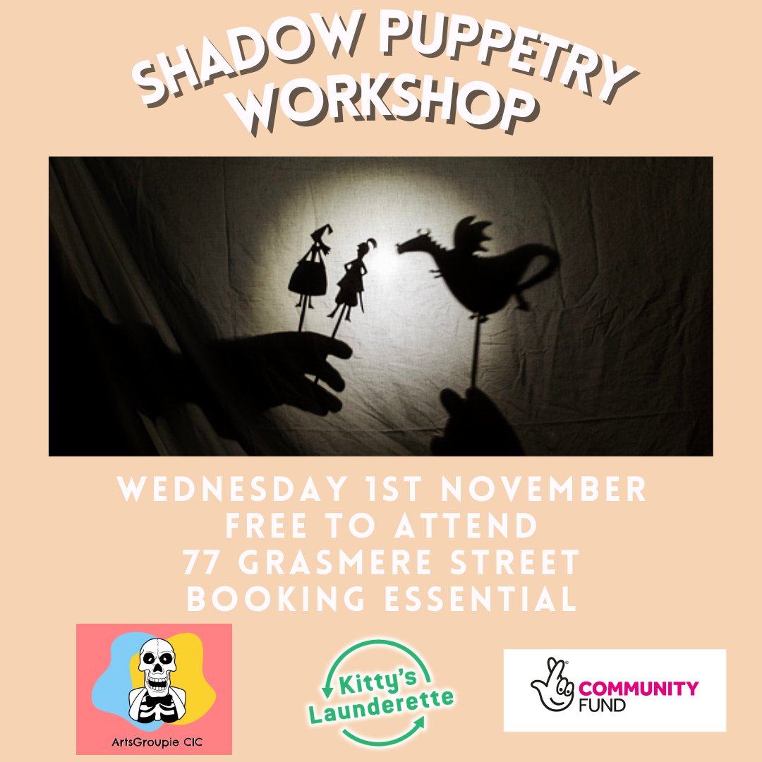 ⭐️HALF TERM SHADOW PUPPETRY WORKSHOP!⭐️ Join us this Wednesday 1st November for a exciting creative workshop hosted by @JohnnieMaguire ! For more info and registration please follow the link below: eventbrite.co.uk/o/kittys-laund…