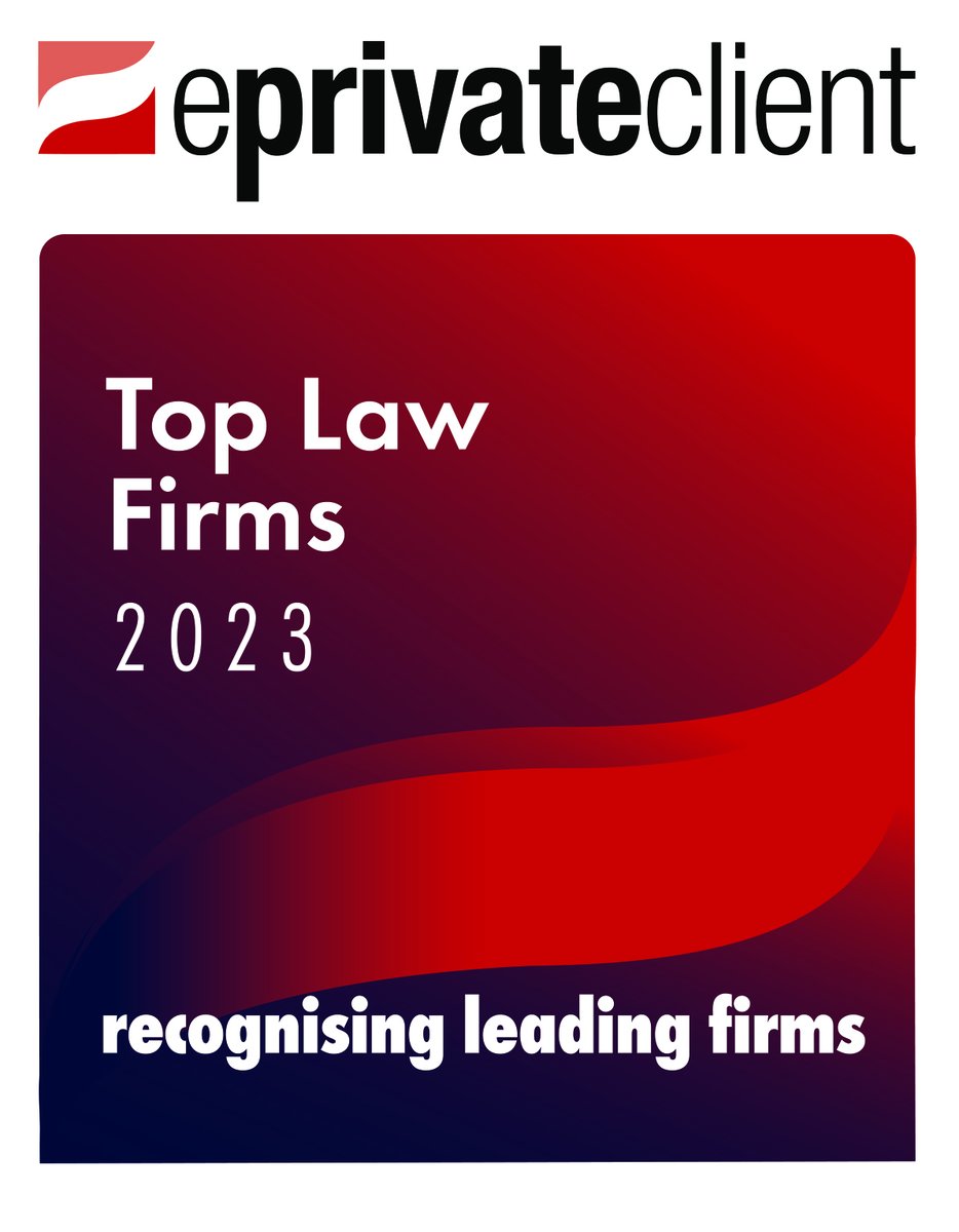 We are delighted to have been named by eprivatclient as one of the Top Law Firms 2023 - congratulations to our brilliant lawyers! 
 
This industry recognition is based on data collected from a survey of over 150 law firms in the UK.

#eprivateclient #toplawfirm