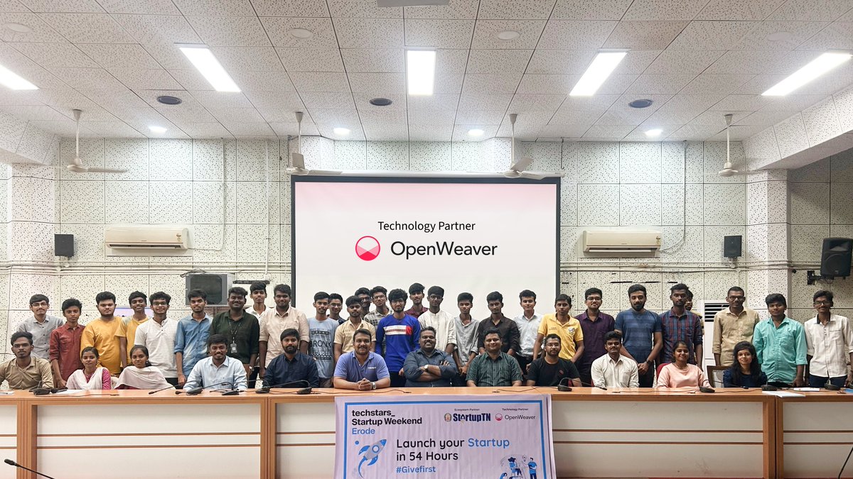 OpenWeaverInc's tweet image. The Techstars @StartupWeekend Erode with @TheStartupTN and @OpenWeaverInc concluded!🚀   

We are proud to #givefirst to the entrepreneurial community. And enable these innovators to launch their fully functional MVPs within 48 hours.

#OpenWeaver #TechstarsStartupWeekend