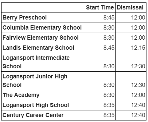 Early Release Day November 8, 2023:
As LCSC staff members continue to work together to help our students be successful, we have planned an early-release day so that teachers can attend Professional Development on November 8, 2023. See below for release times: