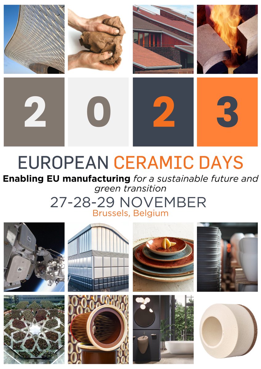 CerameUnie's tweet image. 📢The 2023 European Ceramic Days are just around the corner! Every year we welcome high-level representatives from the EC, Member States &amp;amp; MEPs, to discuss policy topics that directly impact the 🇪🇺Ceramic Industry. For more information on the #23ECD👉bit.ly/3SlpY2E