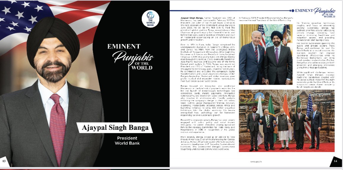 It’s great to be featured in the Intellectual Puniabi Chamber of Commerce Coffee Table Book 2023, as one of the Eminent Punjabis of the World' there was 26 individuals picked from across the world I’m featured alongside @PreetKGillMP @DrOpinderjit #AjayBanga from @WorldBank 🙏