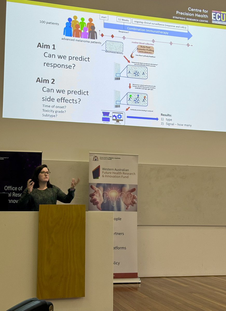 #CPH front & centre at todays #FHRI open day hosted @EdithCowanUni where the focus was #PrecisionHealth! Centre Director @Simon_M_Laws provided a CPH overview in the #ECU keynote & #cancer deputy lead @ZaenkerPauline provided an overview of her FHRI Fund supported #research