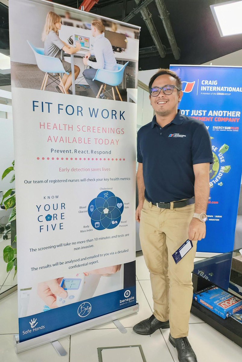 Craig_Int's tweet image. Our Dubai office recently hosted an on-site health check-up program, in partnership with Safe Hands Company. The "Fit to Work" programme provided our people with valuable insights into their current health status through a series of health checks and measures.

#WorkLifeBalance