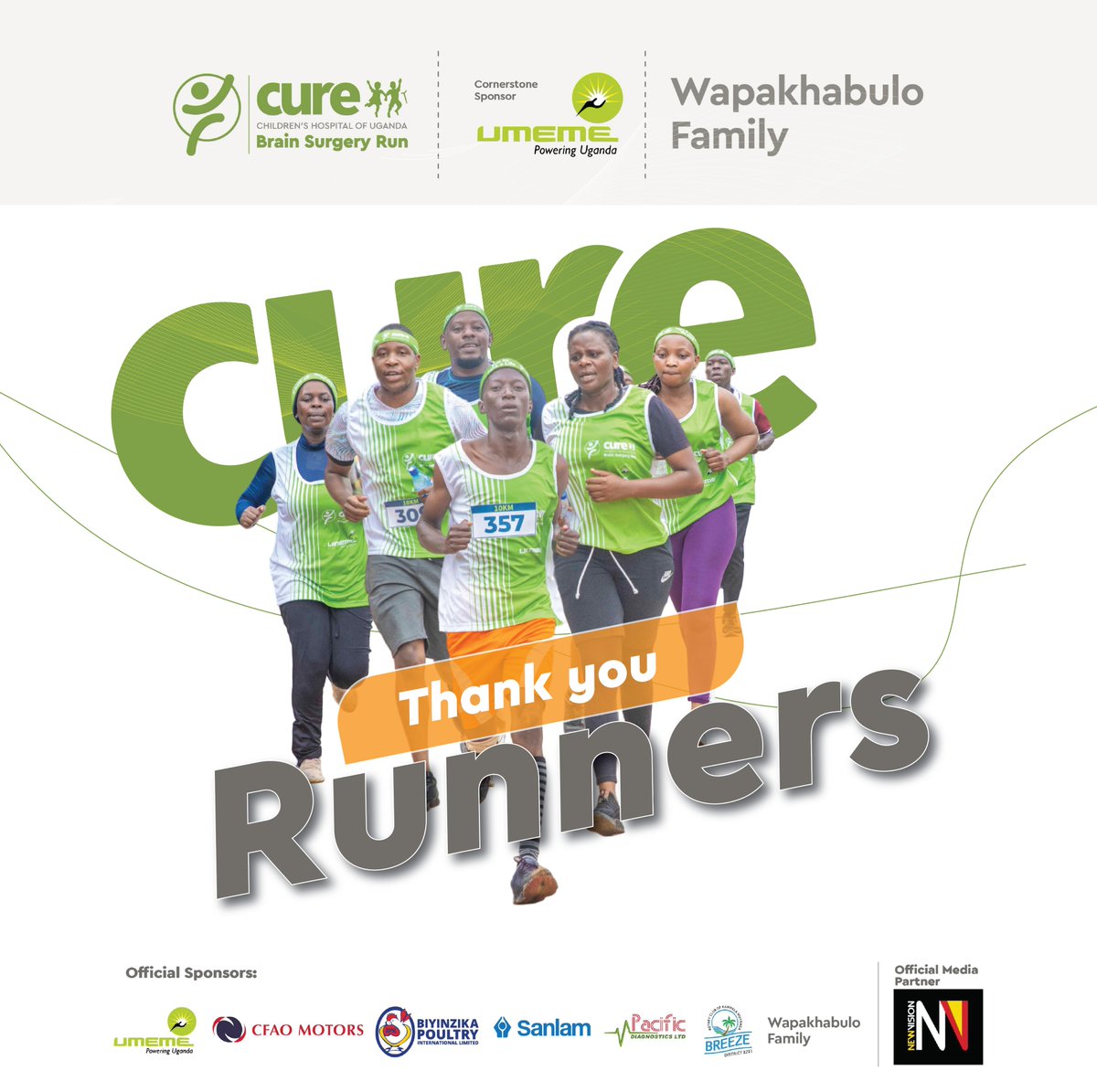 UmemeLtd's tweet photo. We express our deepest gratitude for your generosity and support towards the CURE BRAIN SURGERY RUN. Your participation has made a significant impact, and we are truly grateful for your kindness and compassion.
We couldn't have done it without you!
#CURERun23 #UmemeInTheCommunity #PoweringUganda @CUREuganda