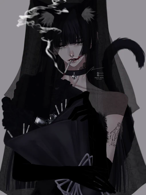 黒猫   #イラスト #illustration #ハロウィン