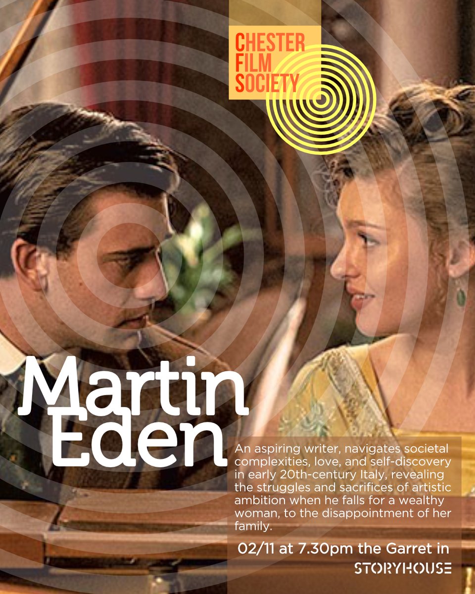 Next up on Thurs 2nd November is Martin Eden. Based on Jack London's novel, a film about the terrible loneliness of success that has parallels with the loneliness of failure; it’s also about the secret and shameful feeling that failure is the one truthful state of human existence