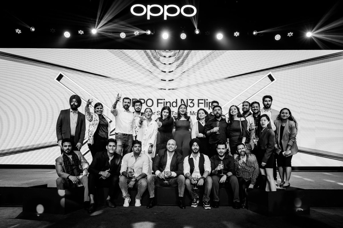 damyantsingh's tweet image. Throwback to the iconic launch of our #OPPOFindN3Flip 🌟 #Madetobeiconic #TheBestFlip