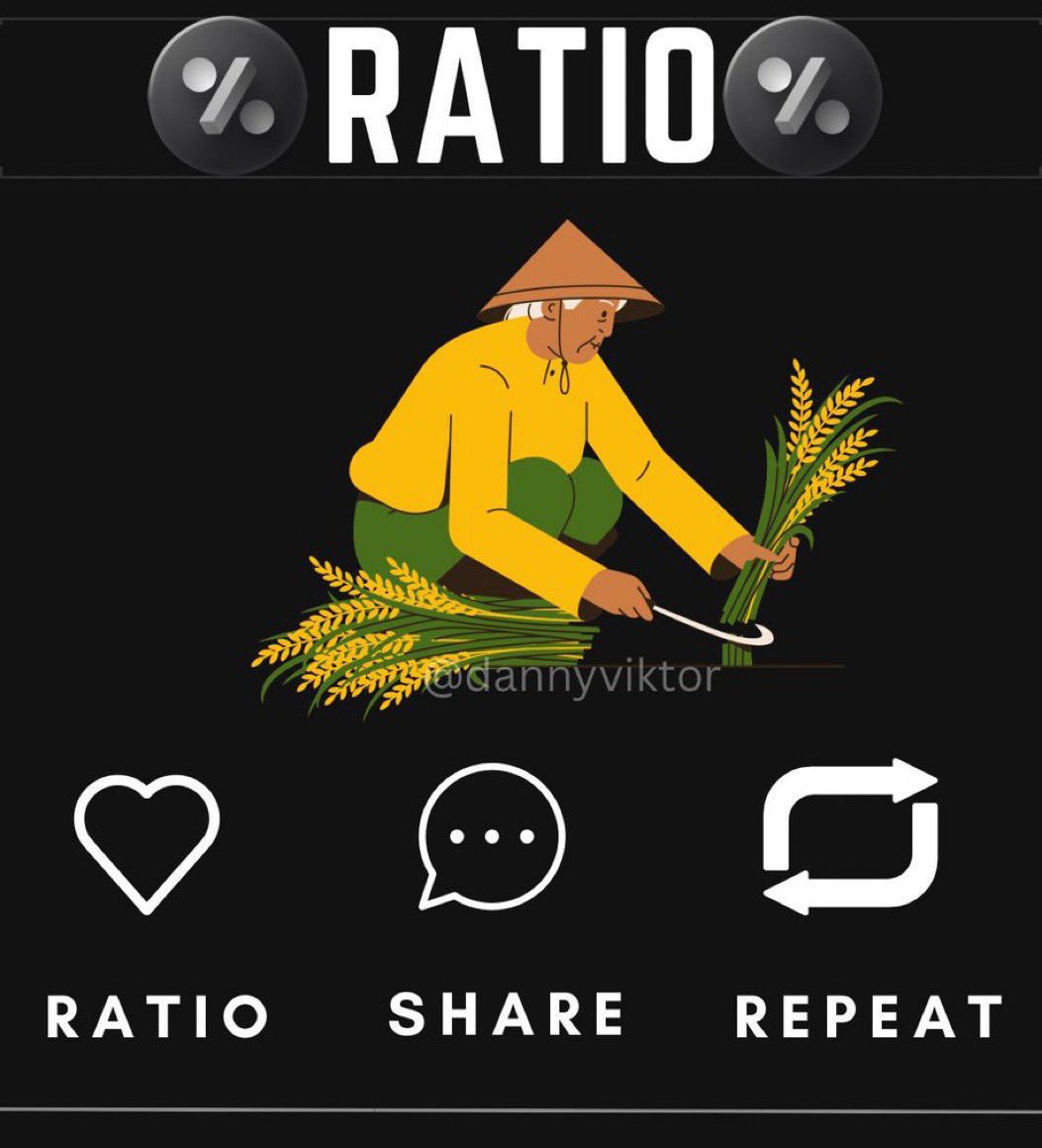 Let's get the $RATIO Points guys 

LIKE $RATIO

QUOTE $RATIO

REPOST $RATIO

REPLY $RATIO