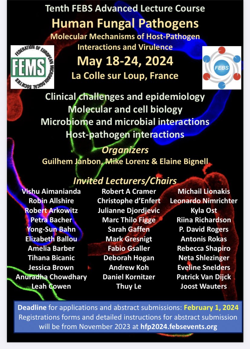 Save the date: @FEBSnews Adanced Lecture Course #HFP2024 18-24 May 2024 La Colle-sur-Loup 🇫🇷 Fantastic course with excellent program* hfp2024.febsevents.org (*I recommend that attendees bring N95, rapid antigen tests and ideally CO2 detector)