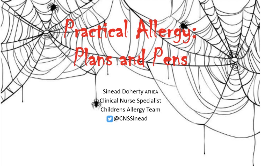 A little spooky twist to my PowerPoint slides for teaching today! 🕷️There aren’t enough #allergy professionals in 🇬🇧 (Still not meeting the unmet need (2010) 🕷️So I pass on my knowledge at every opportunity! 🕷️I love a bit of myth busting-hopefully to improve patient care ❤️