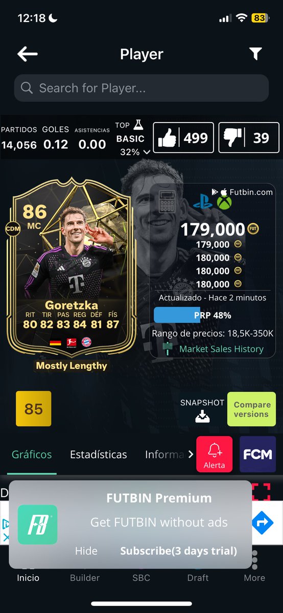 TFut21's tweet photo. Goretzka nos da 25k por carta!! Seguimos teniendo plazas abiertas por mi grupo vip. Háblame si quieres entrar! TAMBIÉN SE PUEDE ENTRAR CON MONEDAS! 😉💪🏻❤️ https://t.co/2BcGJZUrN7