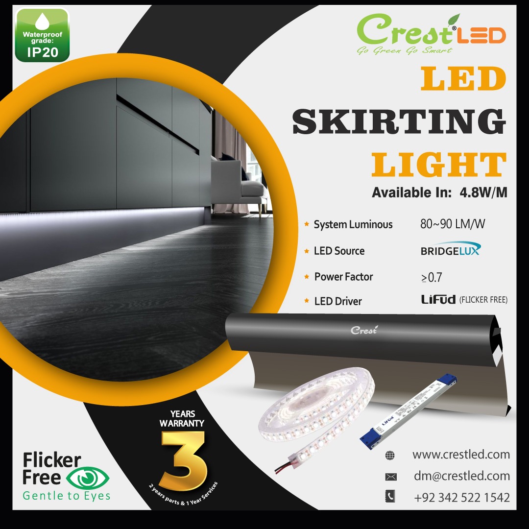 PakCrest's tweet image. LED Skirting Light

Visit our website for more information:crestled.com/c/led-lights/l…

Contact Us: 03425221542
Email:sales@crestled.com

#LEDSkirtinglight  #spikelight #LEDcompactLight #SiliconStripLight #PostGardenLight #crestled #crestpak #homeautomation #visionsystemuae