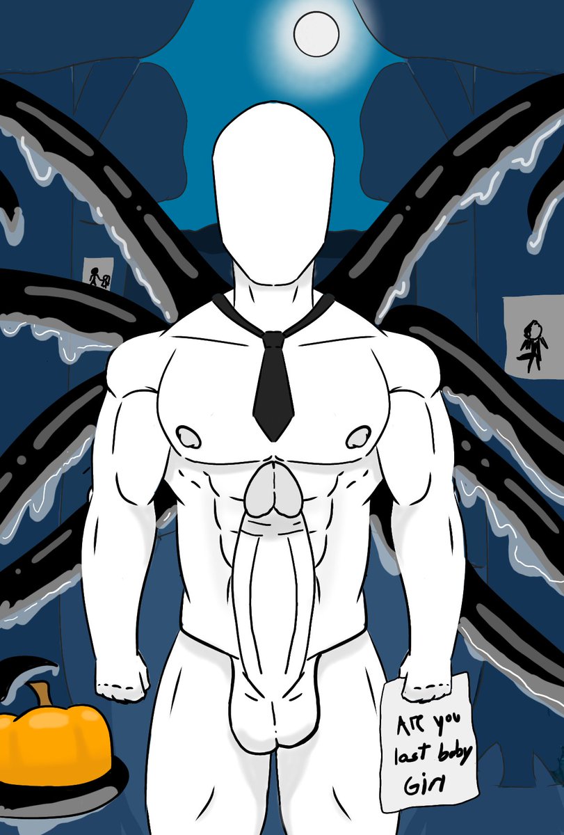 _Bluedraw's tweet photo. I'm lost in the woods, but I think someone found me 🌝🎃🐙⚫ #HappyHalloween #haloween #Slenderman #pumpkin #slimey #fanart #creepypasta #gay #nsfw https://t.co/hHGYRgqKBd