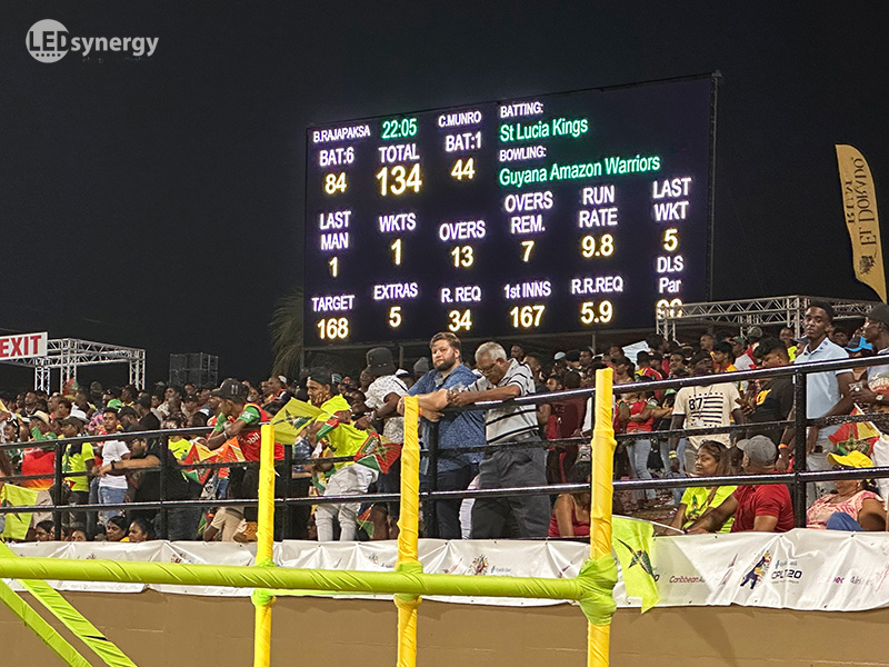 The largest Cricket Scoreboard in the Caribbean!  The stunning scoreboard by LEDsynergy was received with great enthusiasm in readiness for the Guyana leg of the Caribbean Premier League. ledsynergy.co.uk/article/larges…  #ledscoreboard #ledscreen #ledadvertising