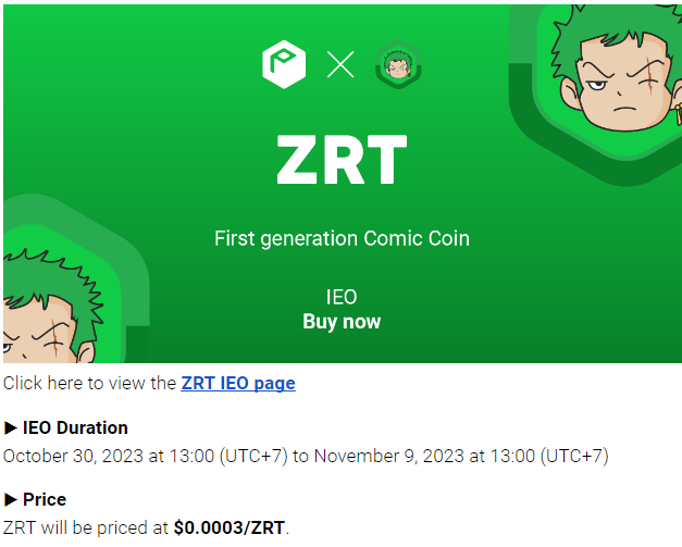 JToman0x's tweet image. Round 3 of the Zororium Token (ZRT) IEO is now LIVE on Probit! 🔥 Don't miss this golden opportunity to get your hands on some ZRT tokens. 🤑

Ride the crypto wave with Zororium Token! 🏄‍♂️💰

Check it out now: probit.com/en-us/hc/10000…

#Zororium #ZRT #Probit #IEO #Blockchain