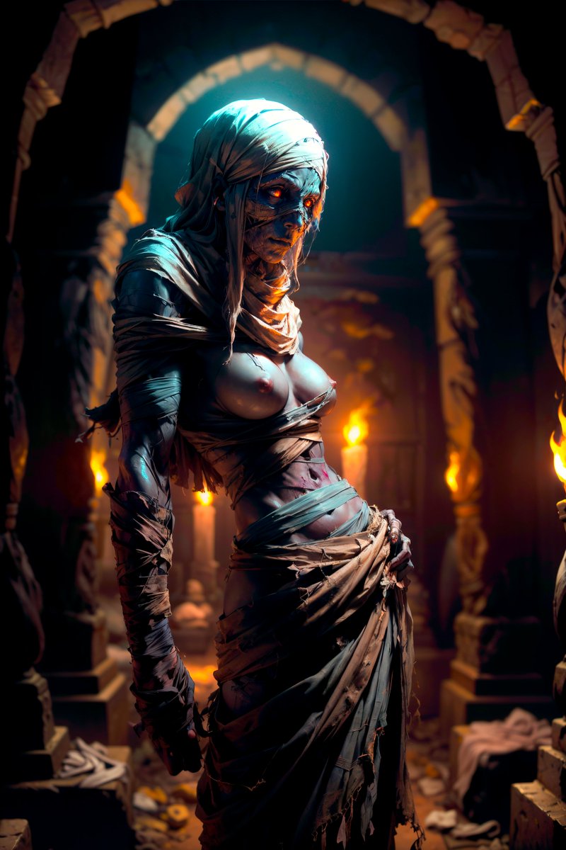 Schr_AI's tweet photo. #mummy #drawtober2023 #aiart #aigirl #nsfw #breasts https://t.co/AtpoLtOYQn