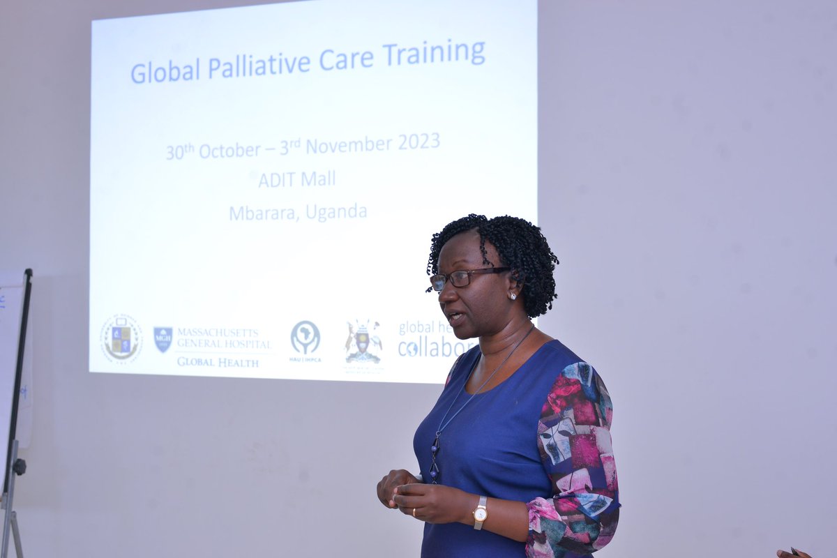 GlobalHealthCo4's tweet photo. The MGH Global Palliative Care program supporting palliative care training at @MbararaHospital in the ongoing 5days training workshop. Appreciation to @bethanyrose_d, @b_atwiine, @HospiceAfricaUg and team. @MGHGlobalHealth @MbararaUST @AnnetKembabazi1 @drlouiseivers @dr_sasiimwe https://t.co/3gsG25pLNi