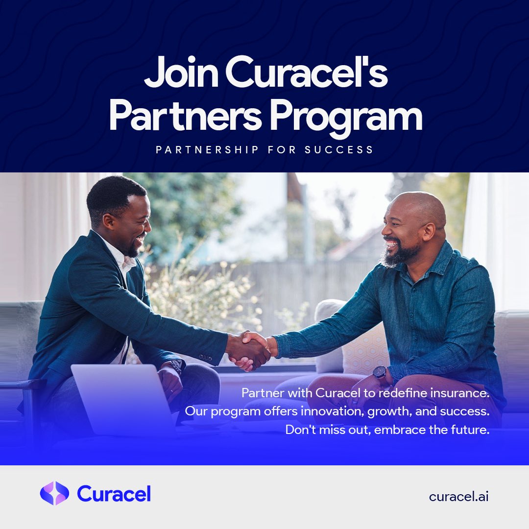 curacel's tweet photo. Calling all insurance leaders, brokers, and IT providers! Partner with Curacel to redefine insurance.
Our program offers innovation, growth, and success. Don't miss out, embrace the future.
Learn more: https://t.co/4Ge7W9vOt0 π
#InsurancePartnerships #InnovateWithCuracel #Collaboration #InsuranceSolutions