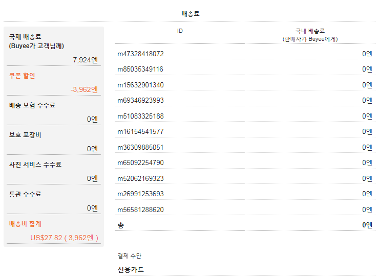 사상 최대 무게로
11개 물품 가득 채워서
6킬로그램 초과,
심지어 우편보다 DHL이
더 저렴한 부피ㅋㅋㅋ

배송료만도 8천엔이지만
할인쿠폰 반값찬스에 성공

관세면제에 따악 맞춰
그래서 나흘 후면
옵니다 드디어

예쁜 학려인주함
마키에 서랍장
비단벌레칠 받침 등등

도착하면 대방출쇼 (예고)

.