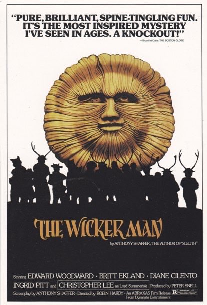 FILM OF THE DAY: For #Halloween 1 of the smartest #English #horror #films written by #AnthonyShaffer from 1973 about repressed policeman #EdwardWoodward investigating missing girl on #Scottish island, discovering pagan #cult Subtle & sensual with memorable score #ChristopherLee