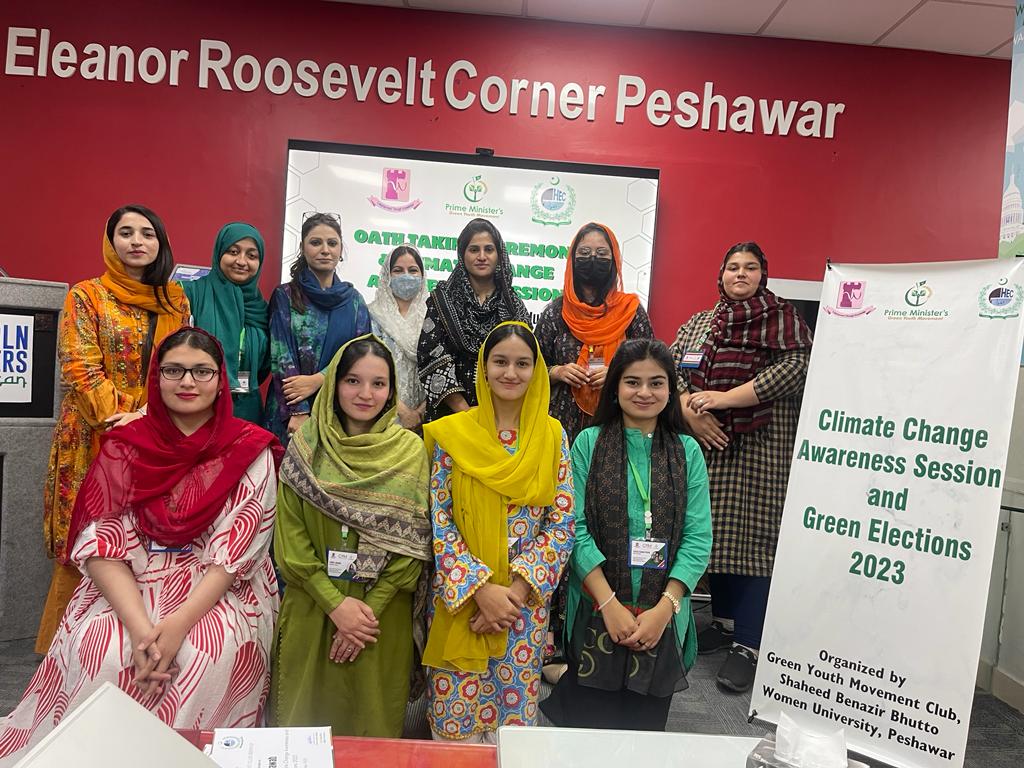GymSbbwup's tweet photo. On the 26th of October, a significant event took place as the Green Youth Movement of Shaheed Benazir Bhutto Women University Peshawar held its oath-taking ceremony for newly elected members. 1/8 https://t.co/GSyXFo3KKY
