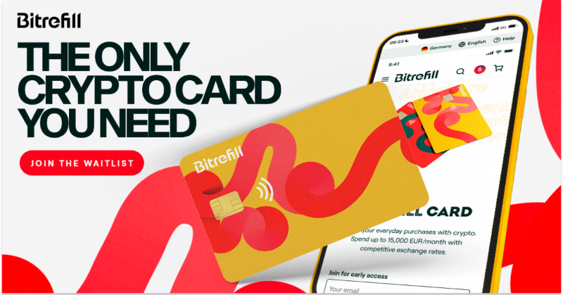 bitrefill's tweet photo. Explore the world of frictionless payments with the Bitrefill Card. Sign up for the waitlist today.