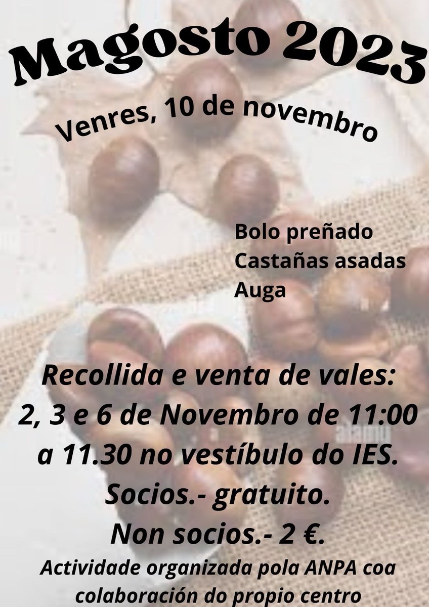 IES12deOutubro's tweet photo. Magosto no 12 https://t.co/vBZwjLfOtA