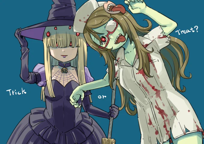 Happy Halloween 今年は新しい絵を描いている暇がないので再掲載です。 abbtk14さんに黒菜達のハロウィン衣装のファンアートまとめをUPしてもらってますよ 皆是非見てね   #ねこむすめ道草日記 #リュウコミックス #ハロウィン