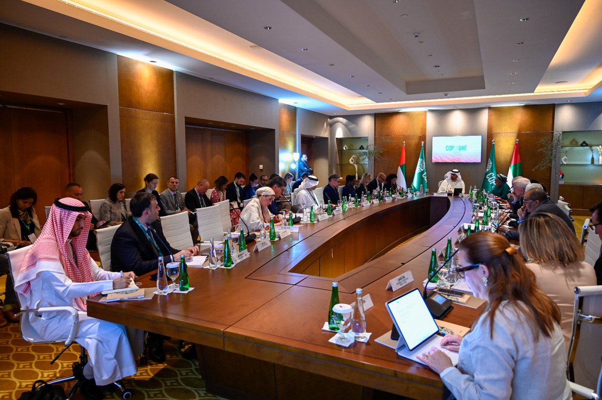 COP28_UAE's tweet image. Representatives from across 15 countries and constituencies joined a finance-focused Pre-COP session on accelerating momentum behind ambitious outcomes to fix climate finance at COP28.

#UniteActDeliver #PreCOP #COP28