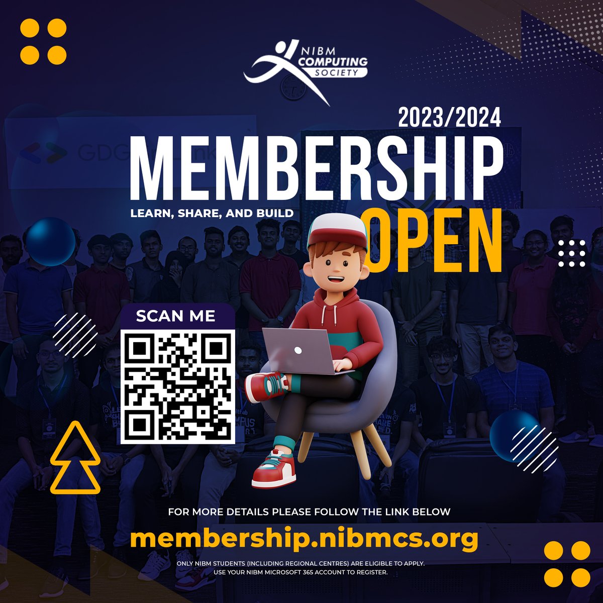 nibmcs's tweet image. 👋 Hello NIBM Students,
We are thrilled to announce that registration for the NIBM Computing Society 2023/2024 is now open, ending your wait to join.
Hurry up and register for one of the most valuable societies at NIBM.
🔗 membership.nibmcs.org
#NIBM #NIBMCS #Membership