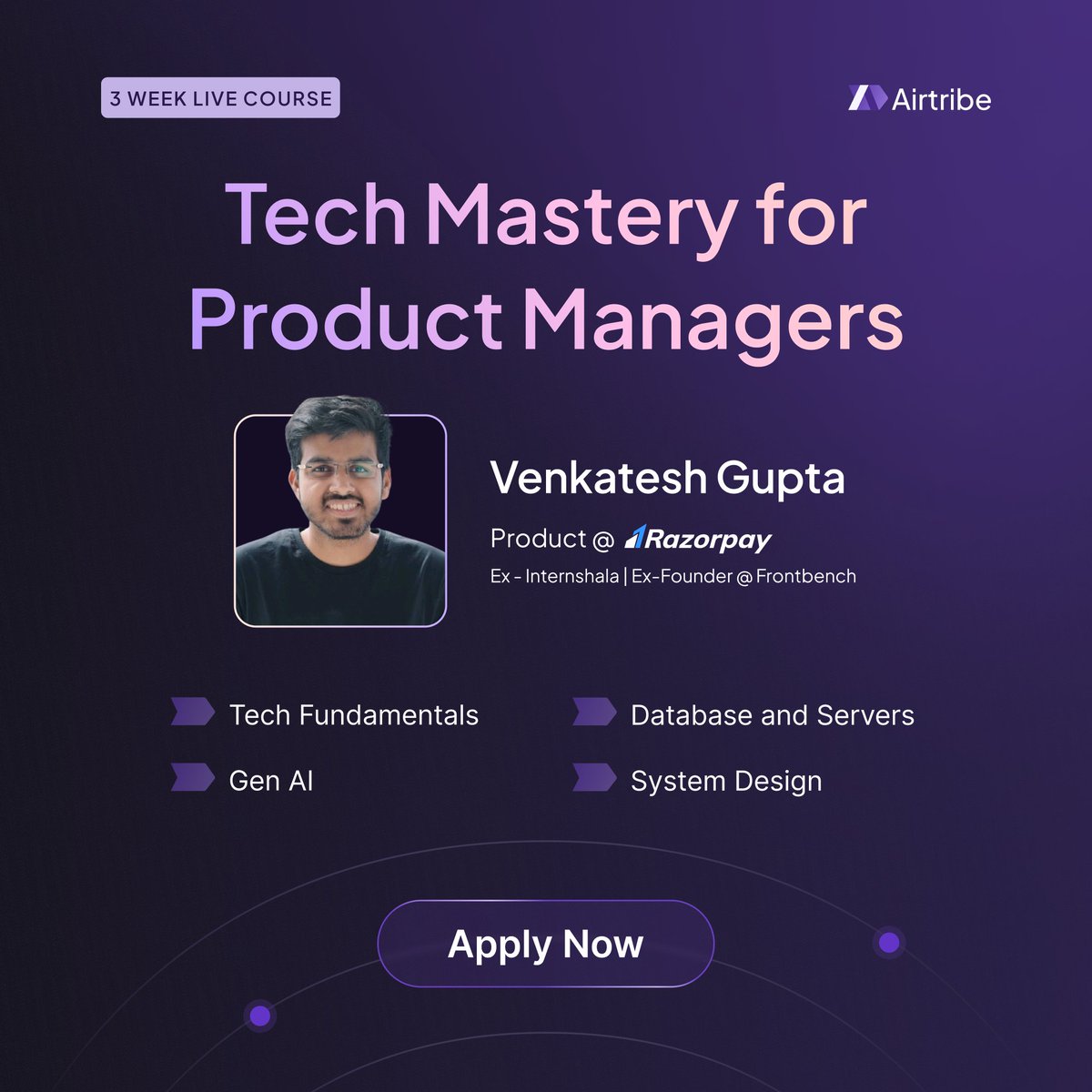 airtribe_live's tweet image. 🚀Introducing Tech Mastery: A 3-week course for Product Managers to upskill in tech. Learn essentials, collaborate with devs &amp;amp; build better products.

Click here to know more - airtribe.link/3SrFiet

#techmastery #productmanagement