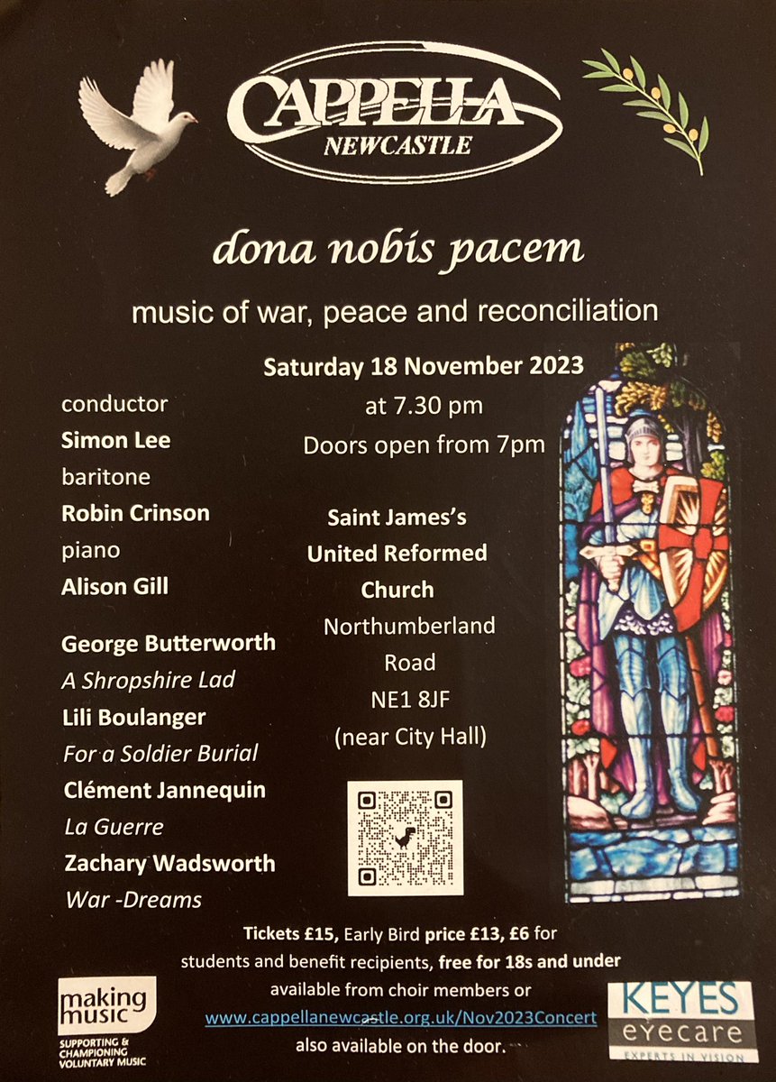 Early bird ticket sales for our concert on 18th November end on Saturday 4th November - get your tickets from our website cappellanewcastle.org.uk/Nov2023Concert