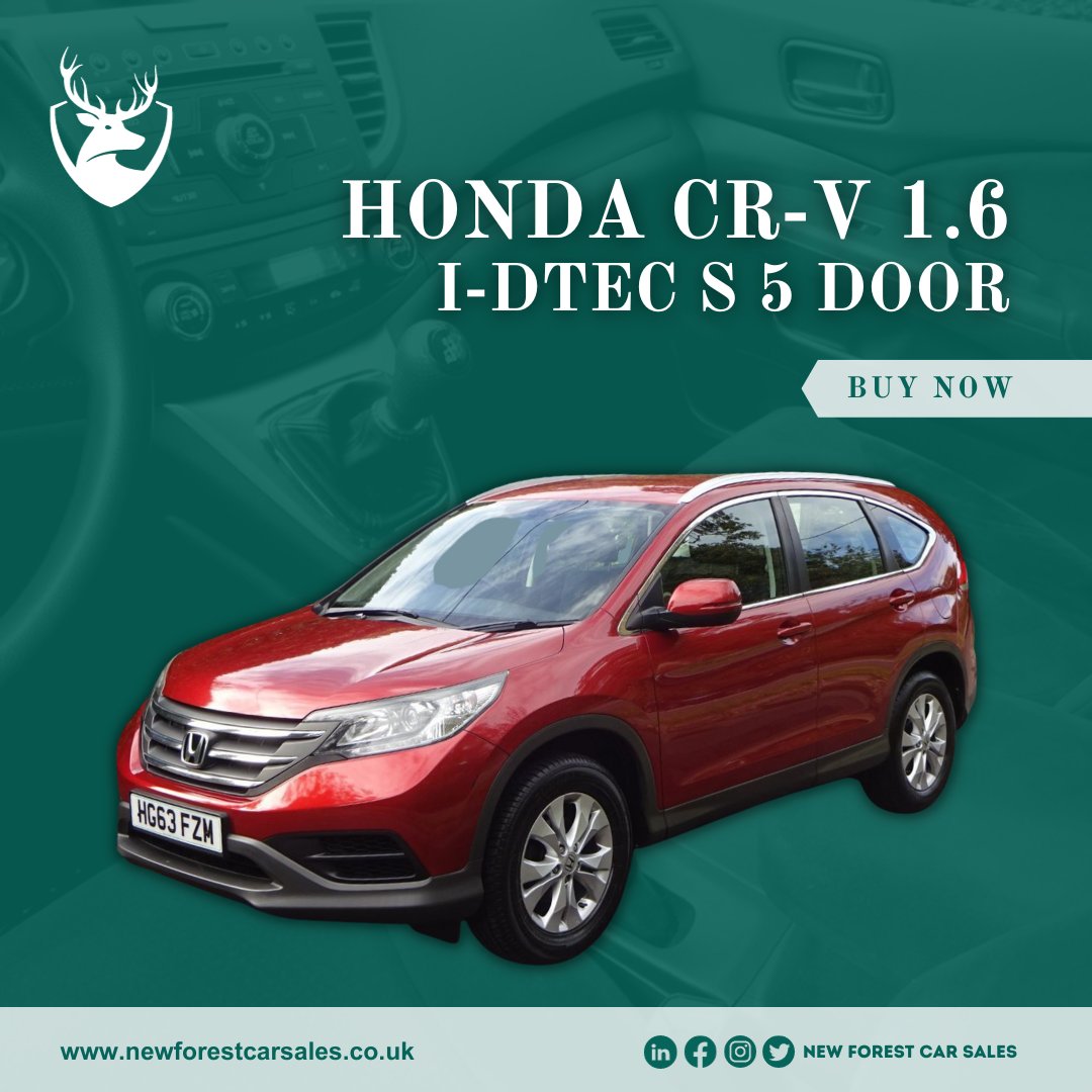 Experience the ultimate driving pleasure with the 𝐇𝐎𝐍𝐃𝐀 𝐂𝐑-𝐕 𝟏.𝟔 𝐈-𝐃𝐓𝐄𝐂 𝐒 – a blend of style and reliability.

📞 023 8181 9121 / 07769 959981
🌐 newforestcarsales.co.uk
📧 sales@newforestcarsales.co.uk