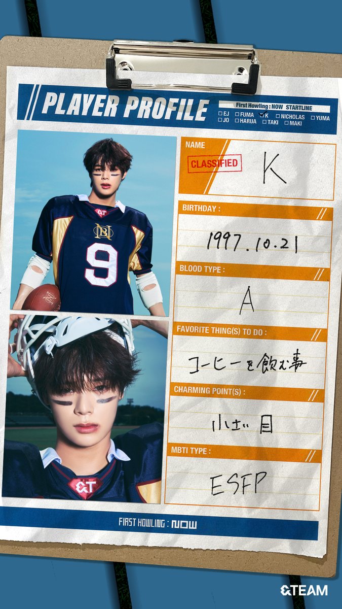andTEAMofficial's tweet image. 📋Player Profile
#EJ
#FUMA
#K

#STARTLINE
#andTEAM #FirstHowling_NOW