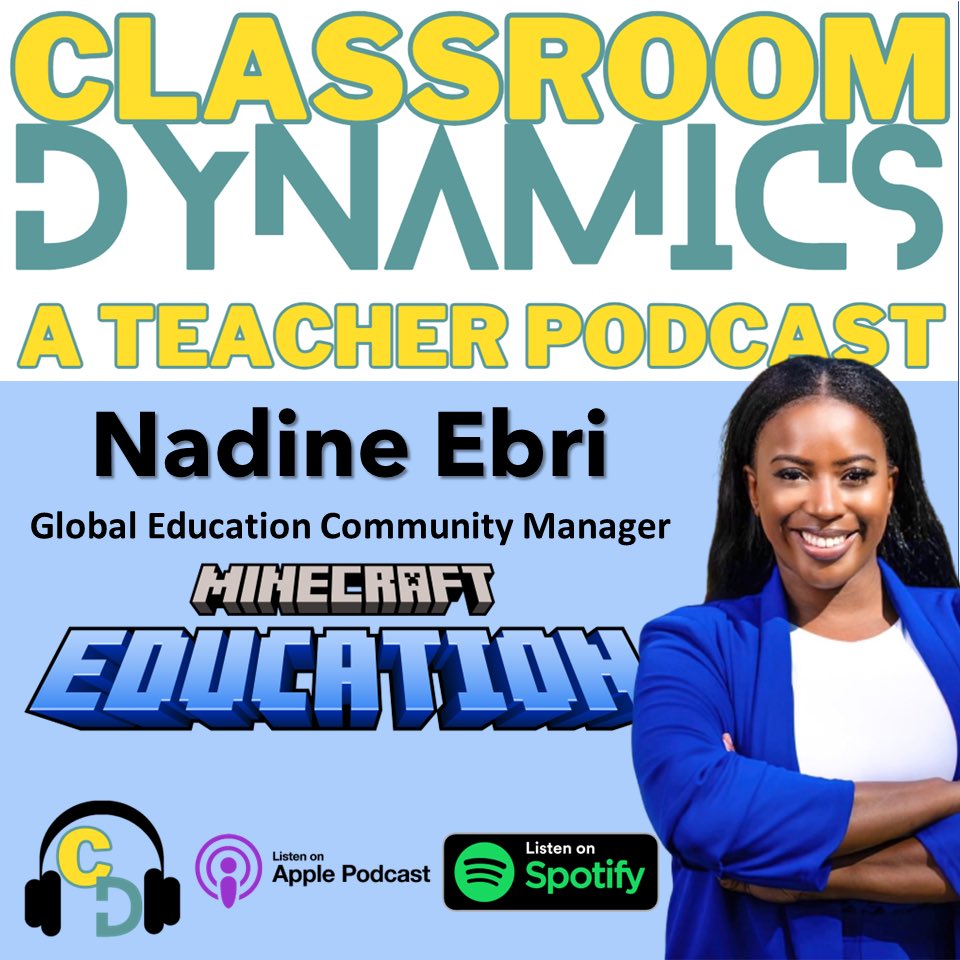 ‼️ NEW EPISODE ‼️ #Teachers, join us as we sit down with Dr. @NadineEbri of @PlayCraftLearn to talk more than just building blocks!  If you’re a fan of #MinecraftEducation, this episode is for you!  podcasts.apple.com/us/podcast/cla… #edchat #edtech #edutwitter #Minecraft #edutech #tech