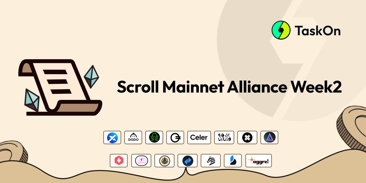 🥳#Scroll Mainnet Alliance Week Continues!! 🚀 Round 2 is here! 🌟 Explore 16 amazing projects, with a chance to share 3,500 $USDT prize pool! Claim #CAPs, gather Points - the higher your score, the bigger your rewards!🔽 rewards.taskon.xyz/event/detail/1…