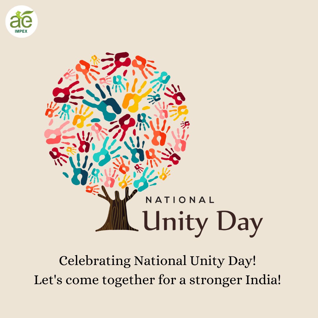 Unity is the strength of a nation, just as quality is the cornerstone of a business. 🇮🇳

AE Impex celebrates National Unity Day by uniting businesses with the finest raw materials directly from Indian Farms. Together, we build a brighter future! 🌾

#NationalUnityDay #AEImpex