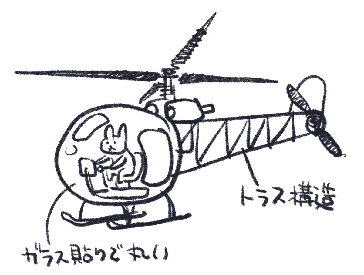 こういう昭和のヘリコプター好き😊