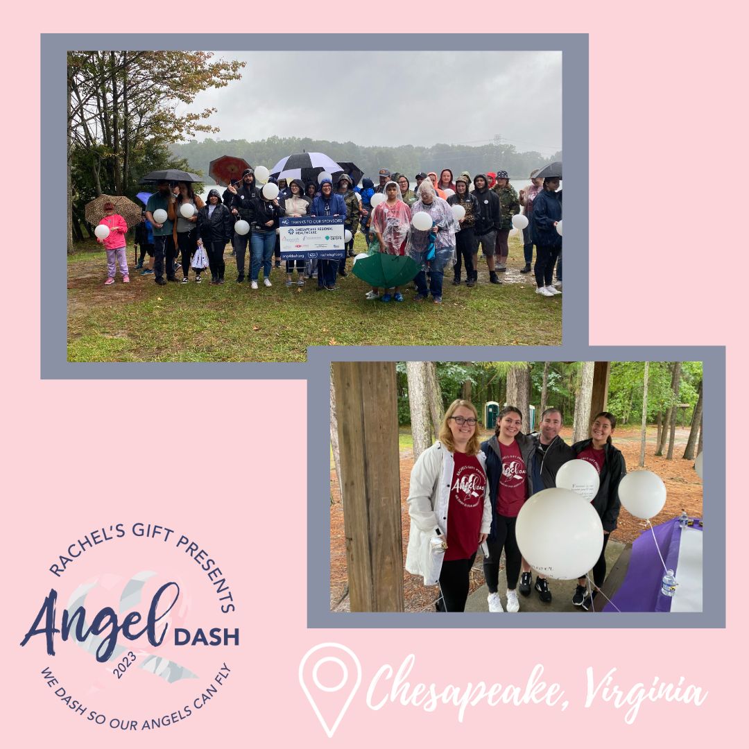 Rachels_Gift's tweet photo. Angel Dash, Chesapeake, Virginia! Our first Angel Dash happened on October 14 in Virginia! Despite the rain this was an incredible event and we are so thankful for all who participated and helped make it possible! #angeldash #5k #memorialwalk #pregnancyandinfantloss https://t.co/b00c8mqHRh