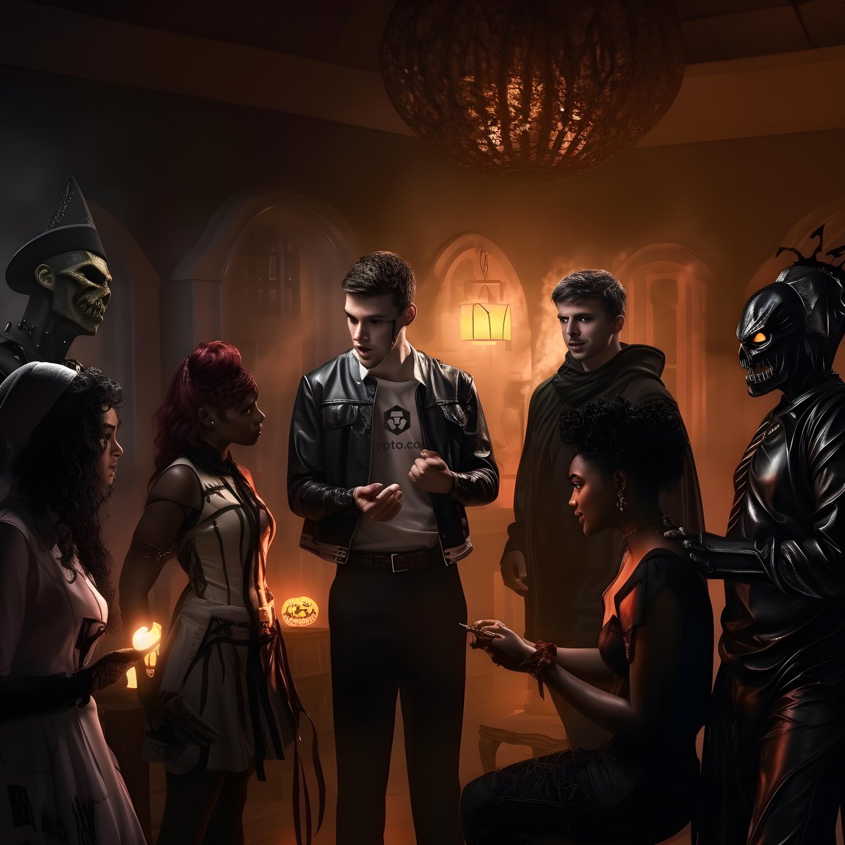 Me explaining crypto at the Halloween party 👻 You too #CROfam 🇦🇺 ?