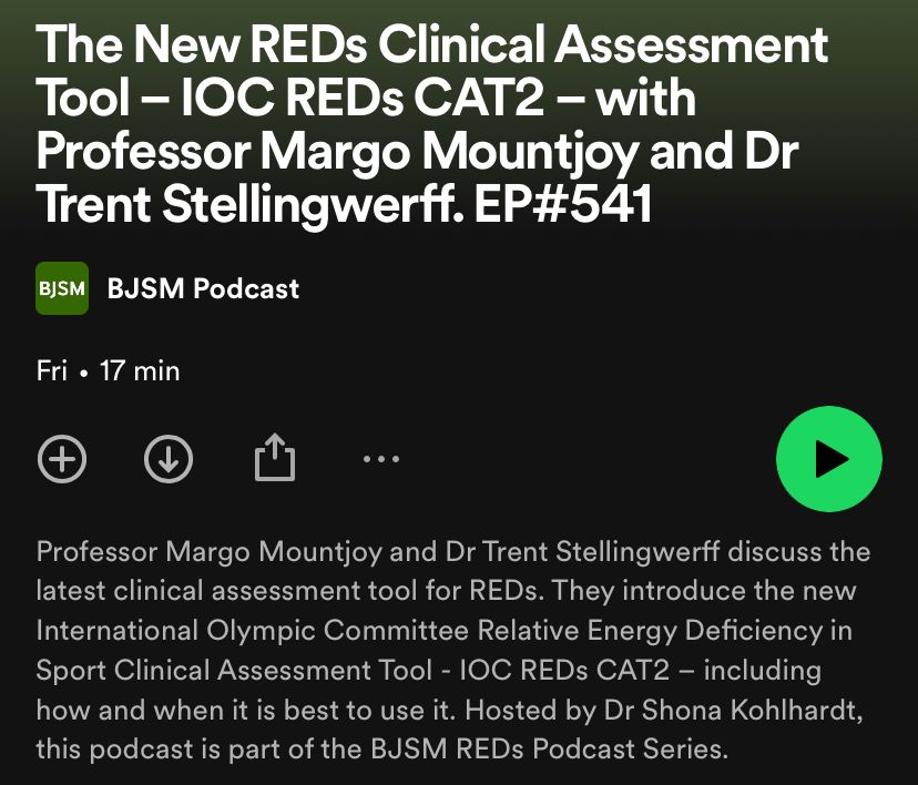 📣 Are you aware of the NEW REDs Clinical Assessment Tool – IOC REDs CAT2? 🙋‍♀️ 🤷‍♂️

Listen to Professor Margo Mountjoy and Dr Trent Stellingwerff discuss how and when is best to use this tool 🎧 🛠

#BJSMPodcast 👉 bit.ly/48WvxdI