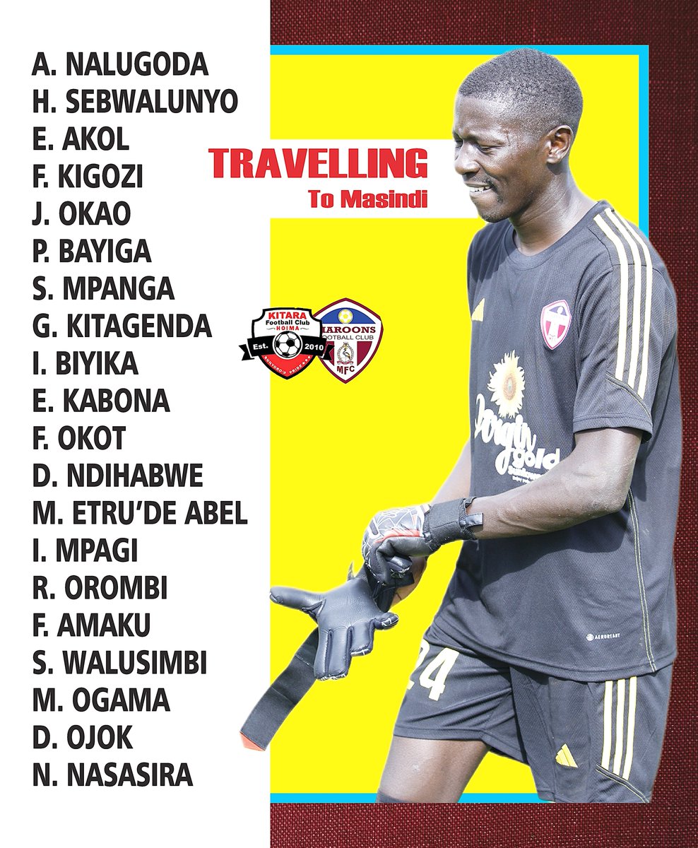 OfficialMaroons's tweet image. 🚌 #KITMAR
Our Travelling Squad to Masindi 

#WeareMaroons
#OneForce💪