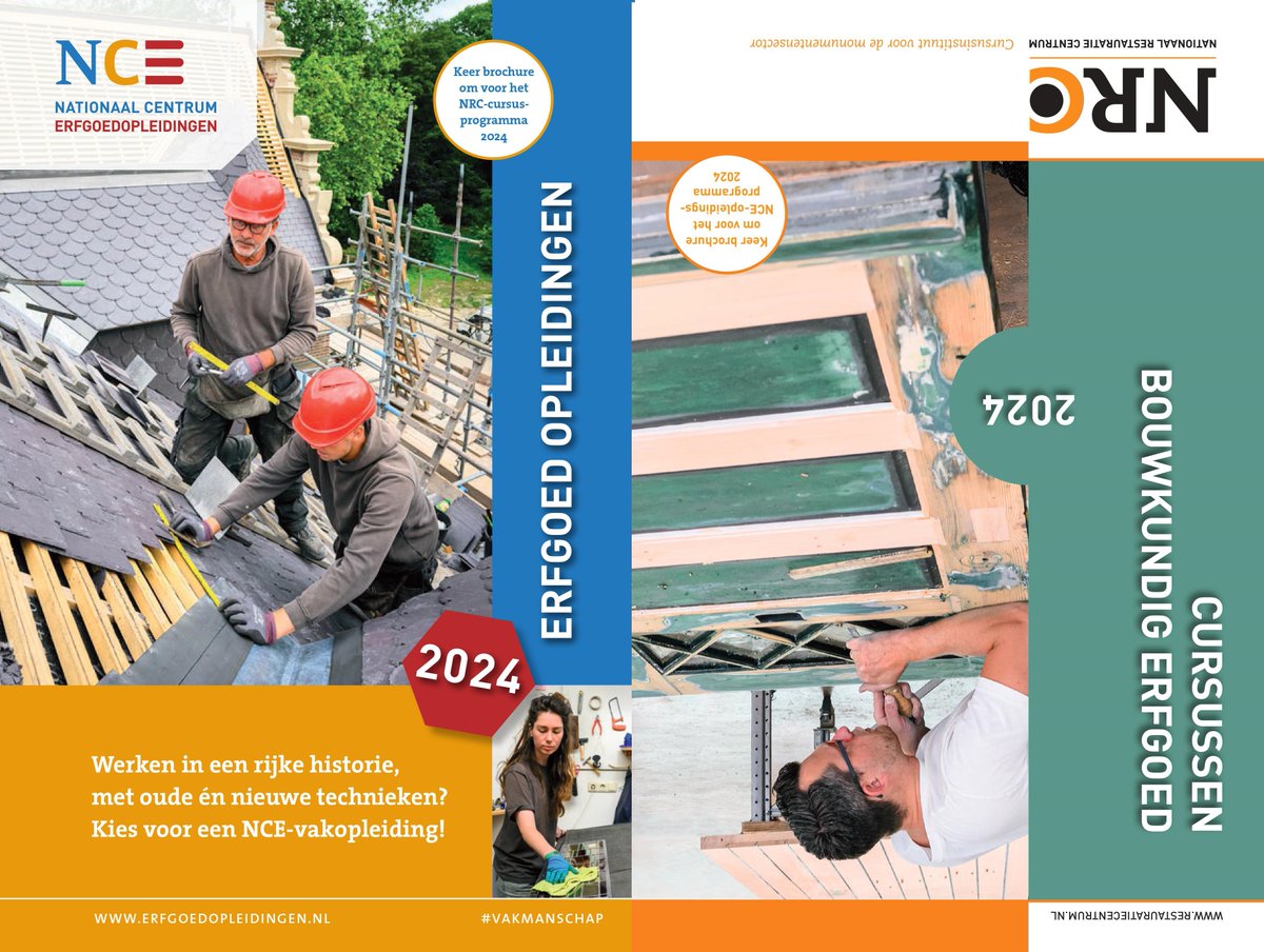 Hij is er weer, de opleidingsbrochure 2024! Met de NCE-opleidingen om je te specialiseren in het restauratievak en de bij- en nascholingcursussen van onze partner Nationaal Restauratie Centrum voor de restauratievakman/-vrouw. Vraag er een aan via info@erfgoedopleidingen.nl.