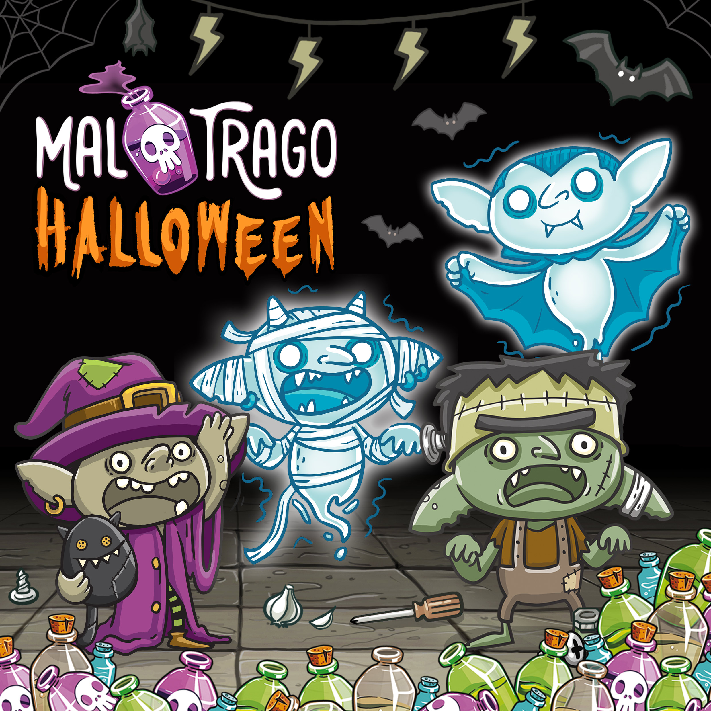 MAL TRAGO Halloween. CARTAS PROMOCIONALES — MAL TRAGO