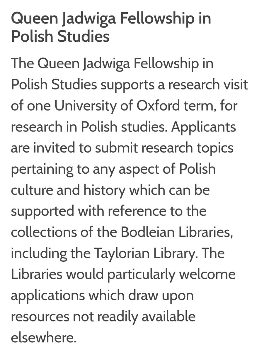 PolishStudies BASEES (@pbasees) on Twitter photo Queen Jadwiga Fellowship in Polish Studies at <a href="/UniofOxford/">University of Oxford</a>
#PolishStudies #Culture #Polish
bodleian.ox.ac.uk/csb/fellowship… Queen Jadwiga Fellowship in Polish Studies at <a href="/UniofOxford/">University of Oxford</a>
#PolishStudies #Culture #Polish
bodleian.ox.ac.uk/csb/fellowship…