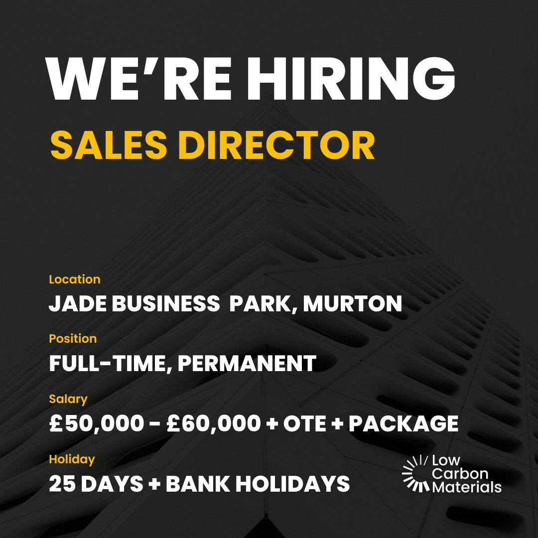 LowCarbonM's tweet photo. 🏗️ Join our team and help make net-zero construction a reality...

📢 We are #hiring a Sales Director to help us drive new business opportunities in the built environment.

➡️ Click here to apply: https://t.co/CbJCKYGTXO

#Hiring #ScaleUp #ClimateTech https://t.co/ZNCMd2D99V