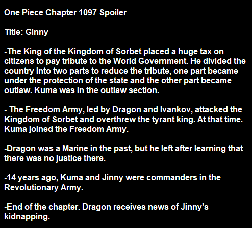 One Piece Chapter 1097 Spoilers Reveal Dragon's Marine Past: Why