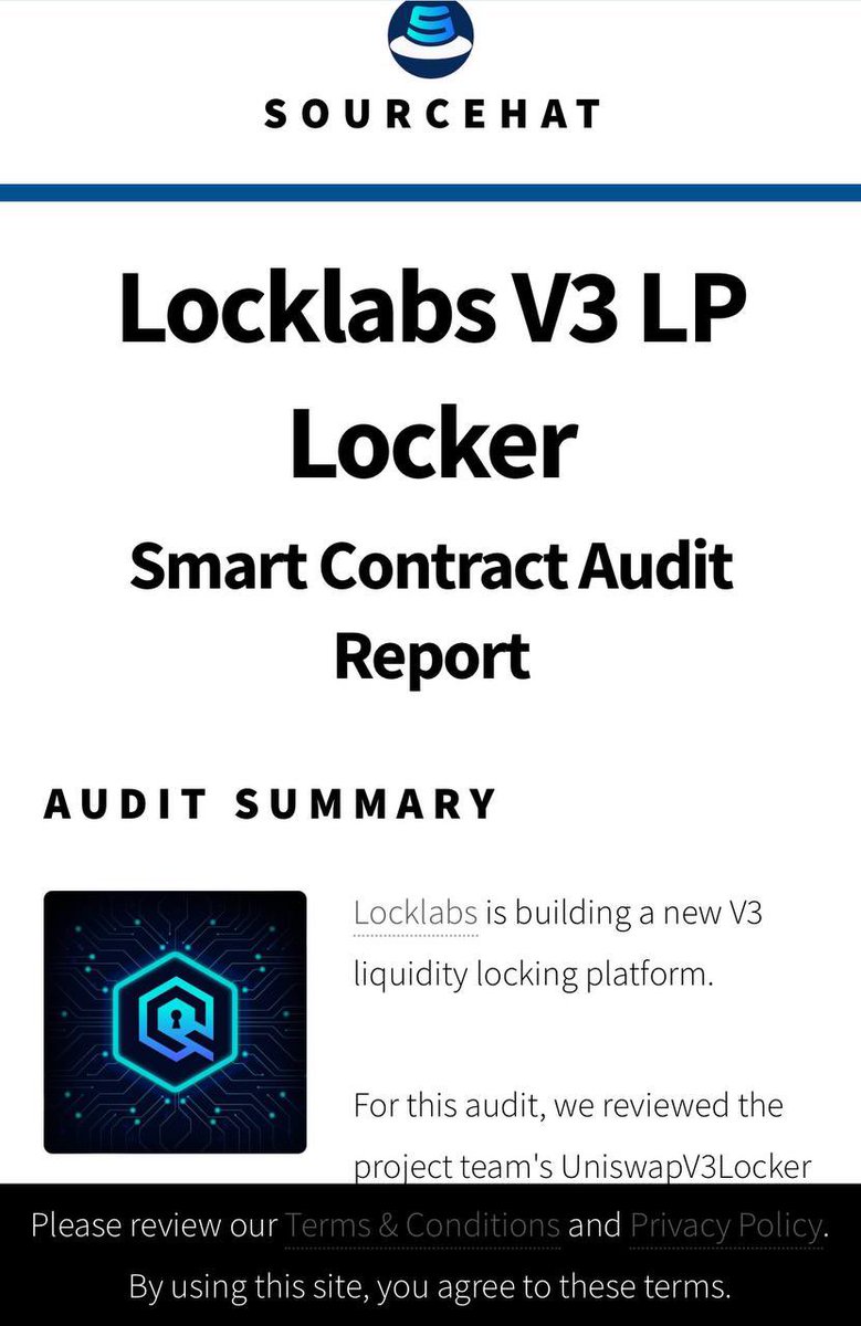 LockTokenLabs's tweet photo. Security is always at the forefront here at $LOCK.

We just completed our exhaustive smart contract audit with @SourceHatLabs .

https://t.co/bdtjkqpvNp

#LOCK https://t.co/S5XxCeRycz